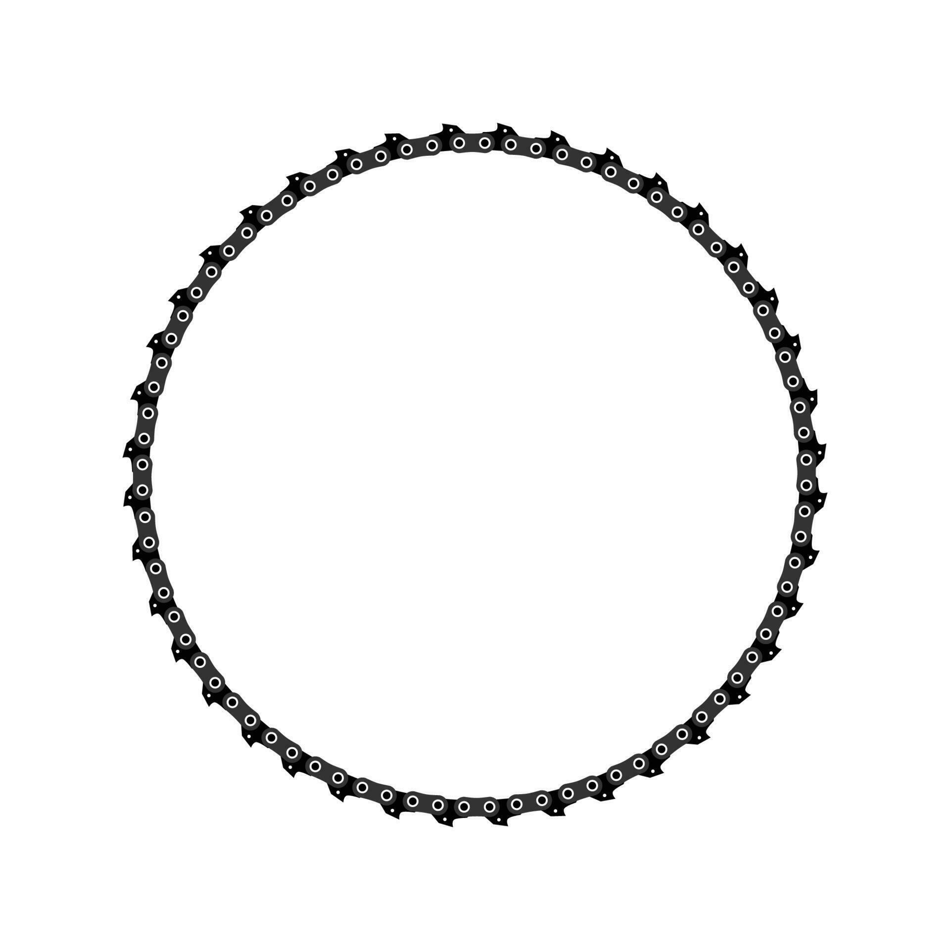 Circle Chainsaw chain on a white background. Vector illustration