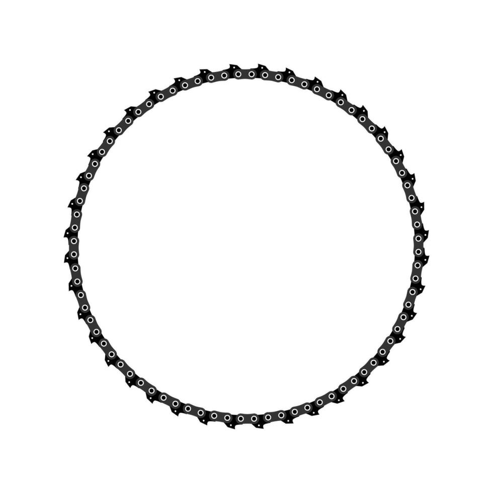 Circle Chainsaw chain on a white background. Vector illustration.