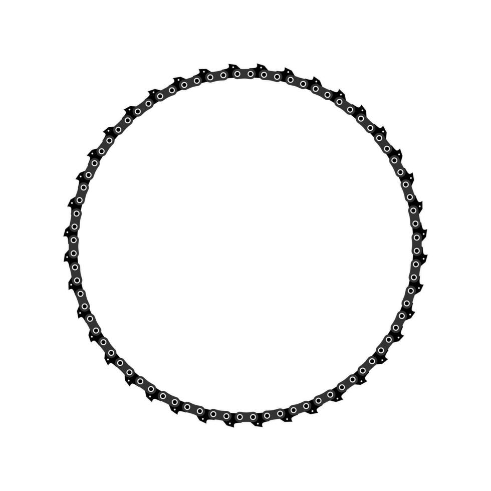 Circle Chainsaw chain on a white background. Vector illustration.