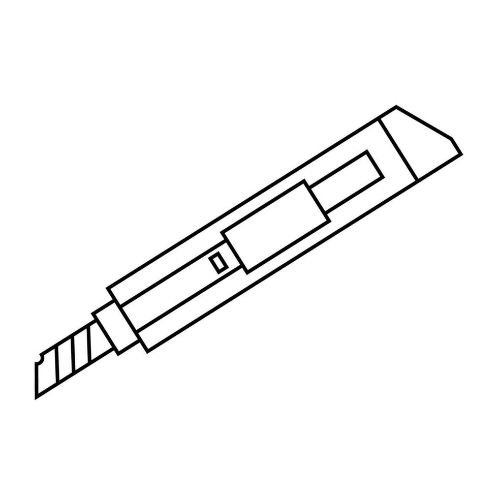 cortador cuchillo icono vector ilustración en línea versión en blanco antecedentes