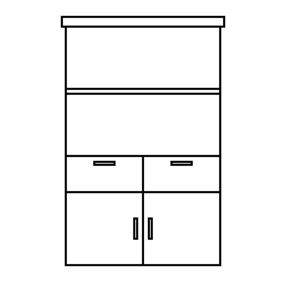 Filling cabinet icon. Line Art Style Design Isolated On White Background vector
