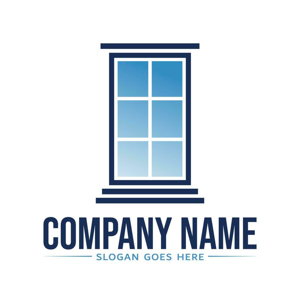 Window services logo template. Window replacement vector design on white background