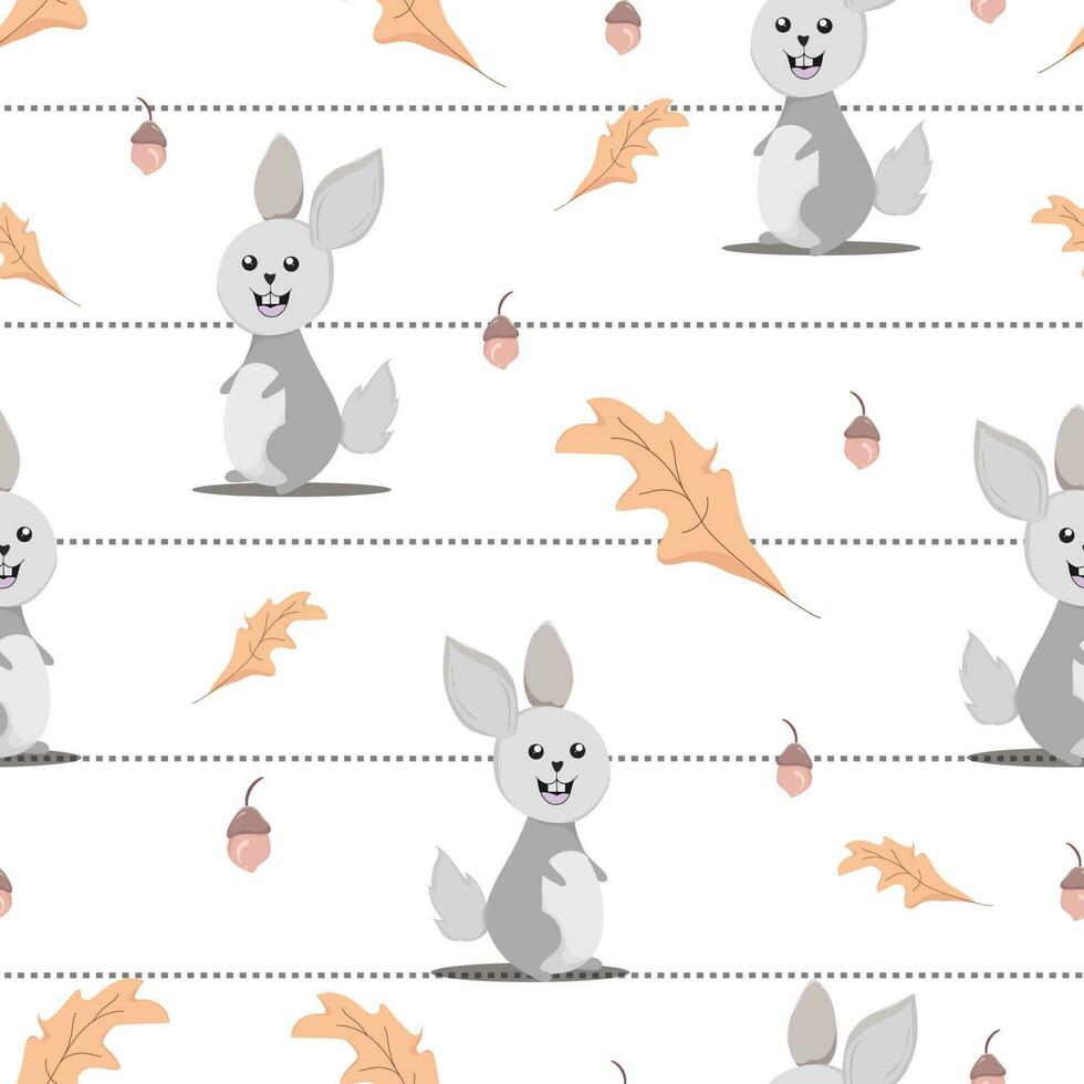 Vector cute bunny rabbit seamless pattern design for kid