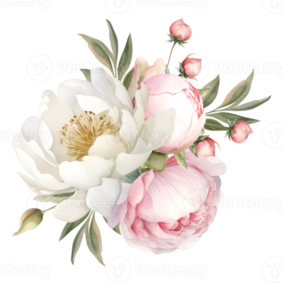 Vintage peony Flower watercolor element 24248750 PNG