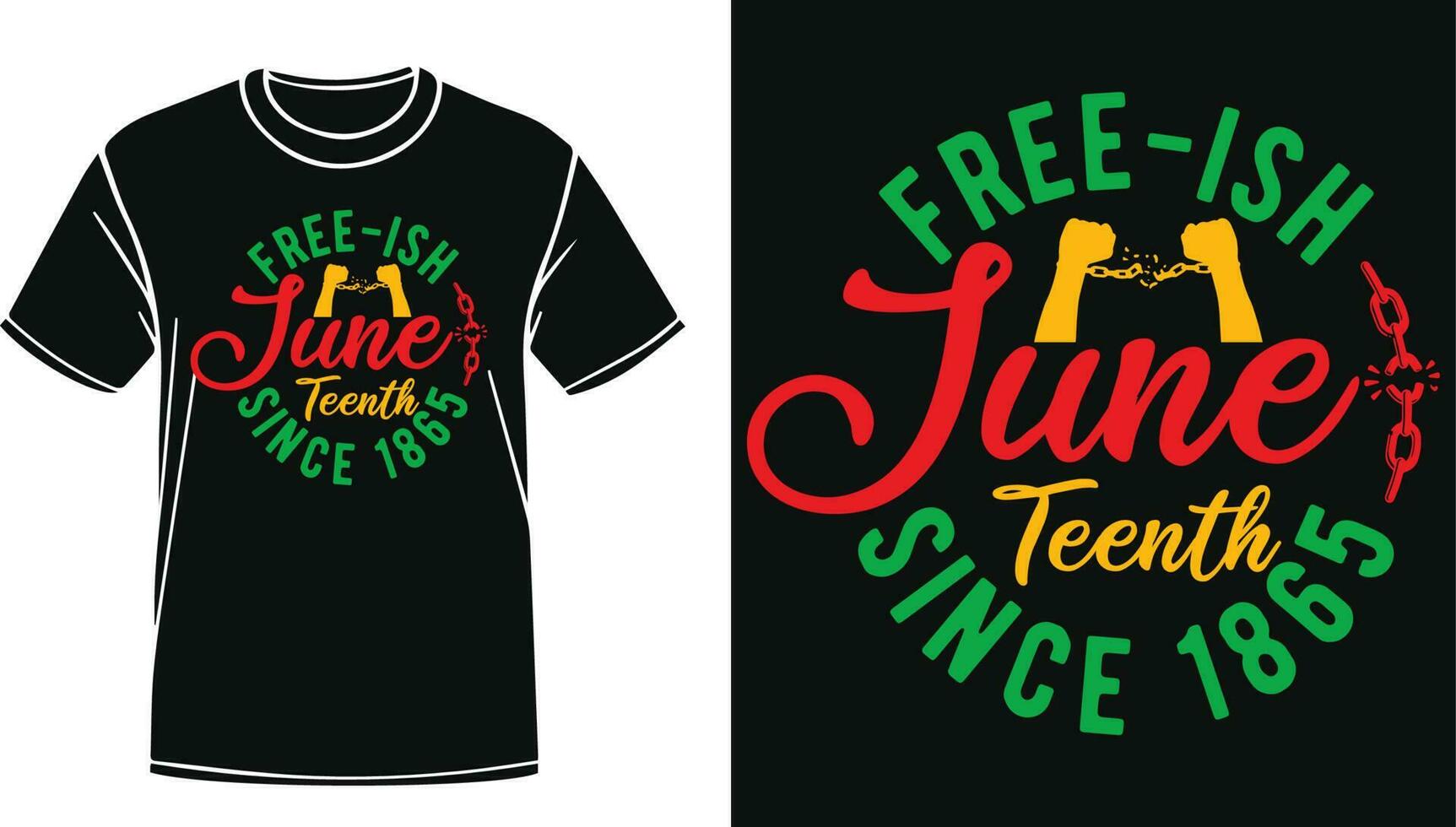 Free-Ish Juneteenth Since 1865- Celebrate Juneteenth Design For T-Shirt, Mug, Banner, Hoodie, Etc vector