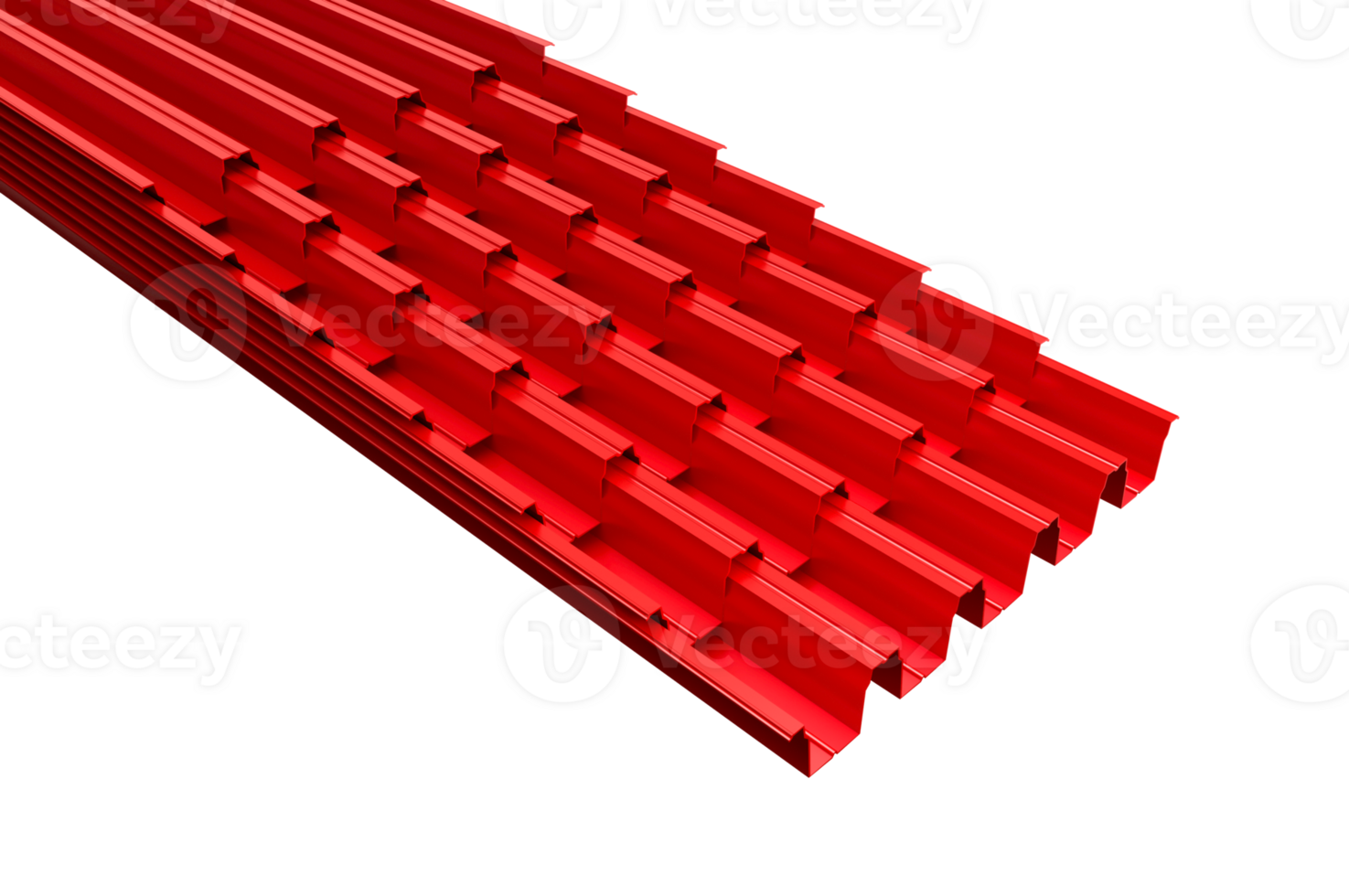 sábana metal perfil tipo, moderno material para el techo de casas metal loseta aislado . material para techo 3d ilustración png