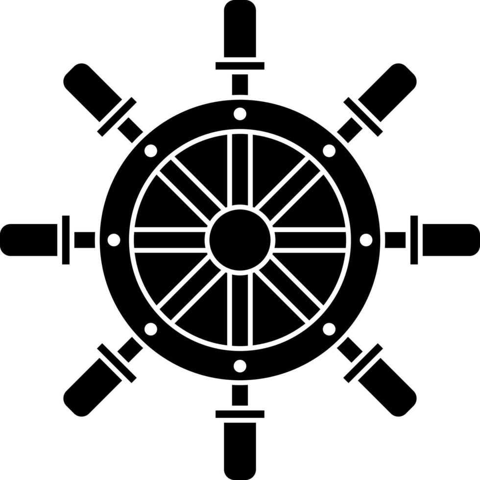 Ship steering or helm icon. vector