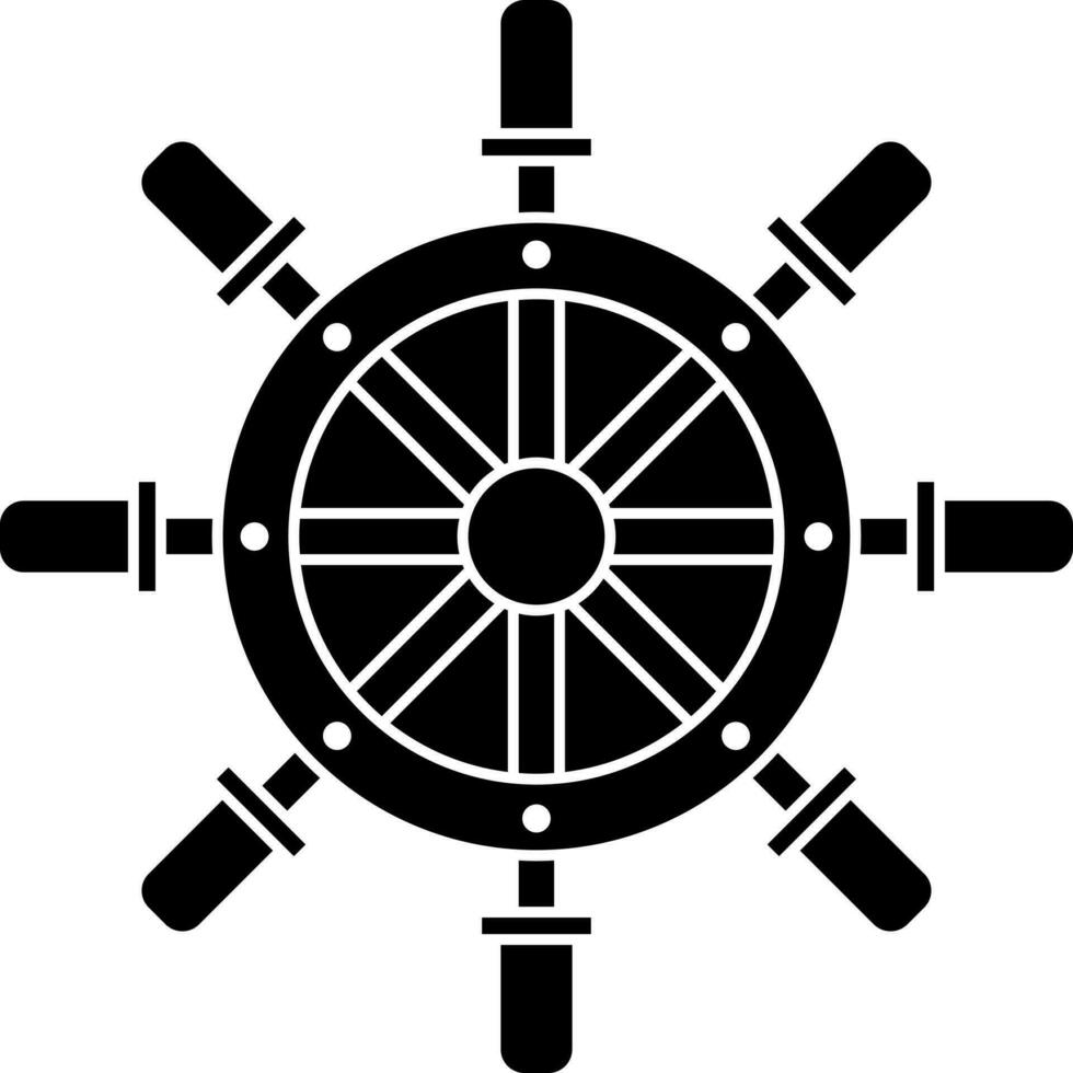 Ship steering or helm icon. vector