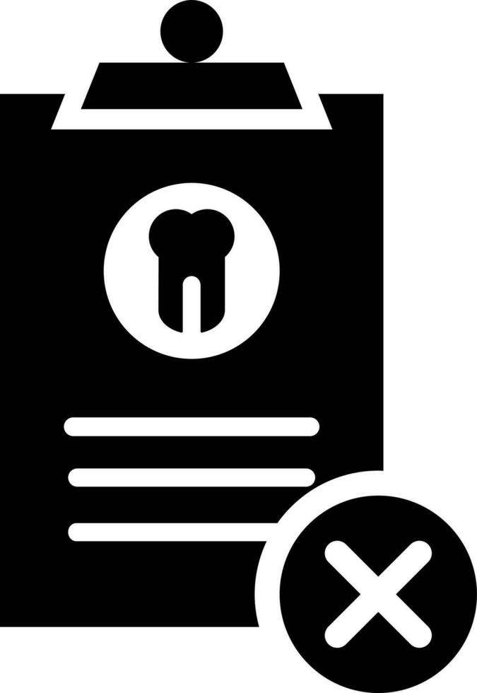 Wrong dental report icon . vector