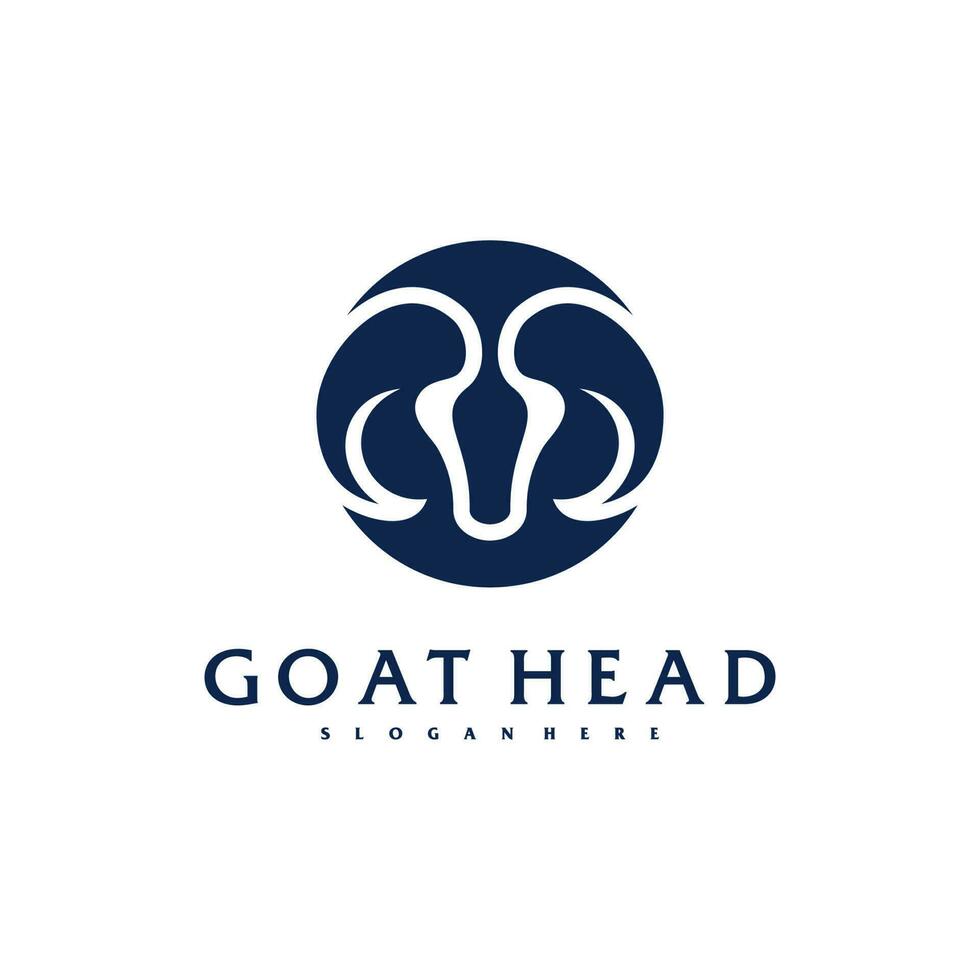 Goat Head logo template, Creative Goat logo design vector