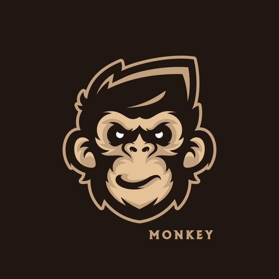 Head Monkey Mascot logo template Vector. Creative Monkey Logo Vector