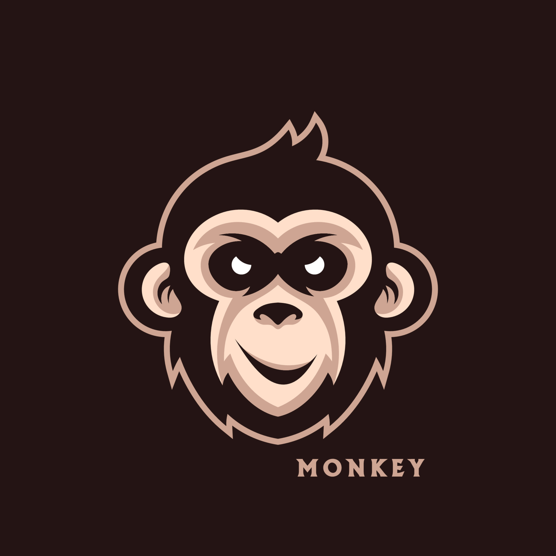Head Monkey Mascot logo template Vector. Creative Monkey Logo Vector ...