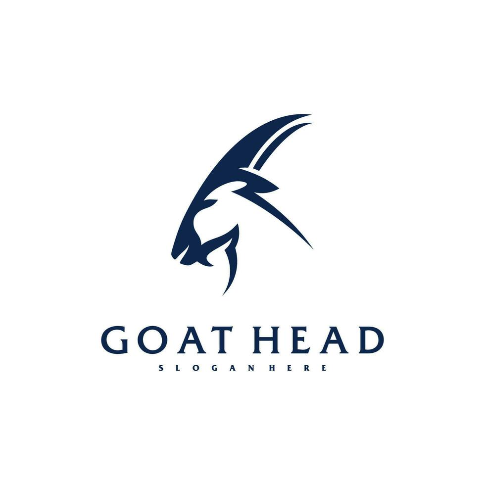 Goat Head logo template, Creative Goat logo design vector