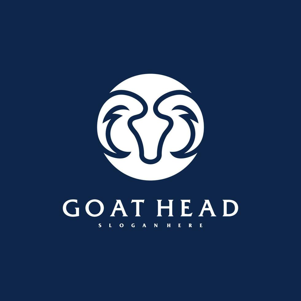 Goat Head logo template, Creative Goat logo design vector