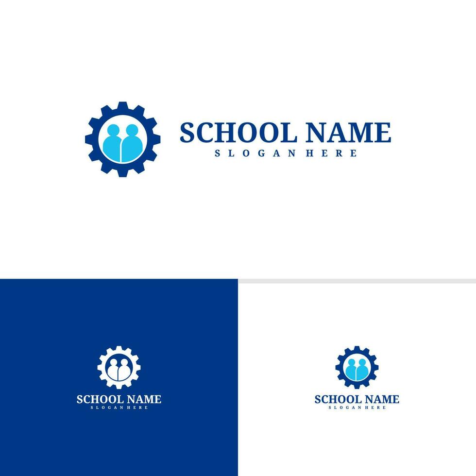 People Gear logo template, Creative People logo design vector, Gear logo concepts vector