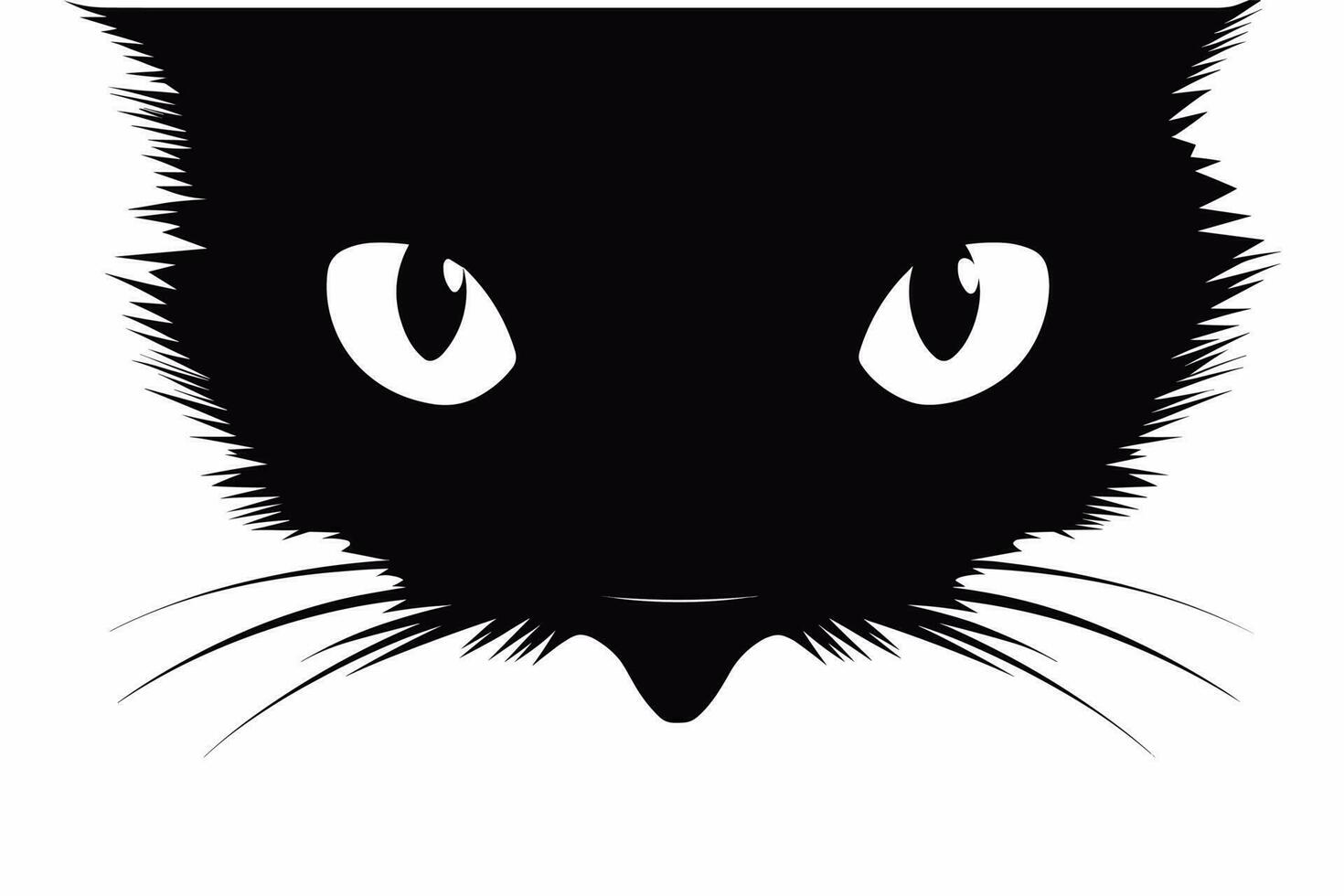 ilustración de un gato cara logo vector