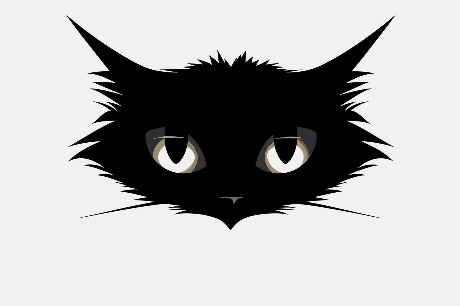 black cat face 110 vector