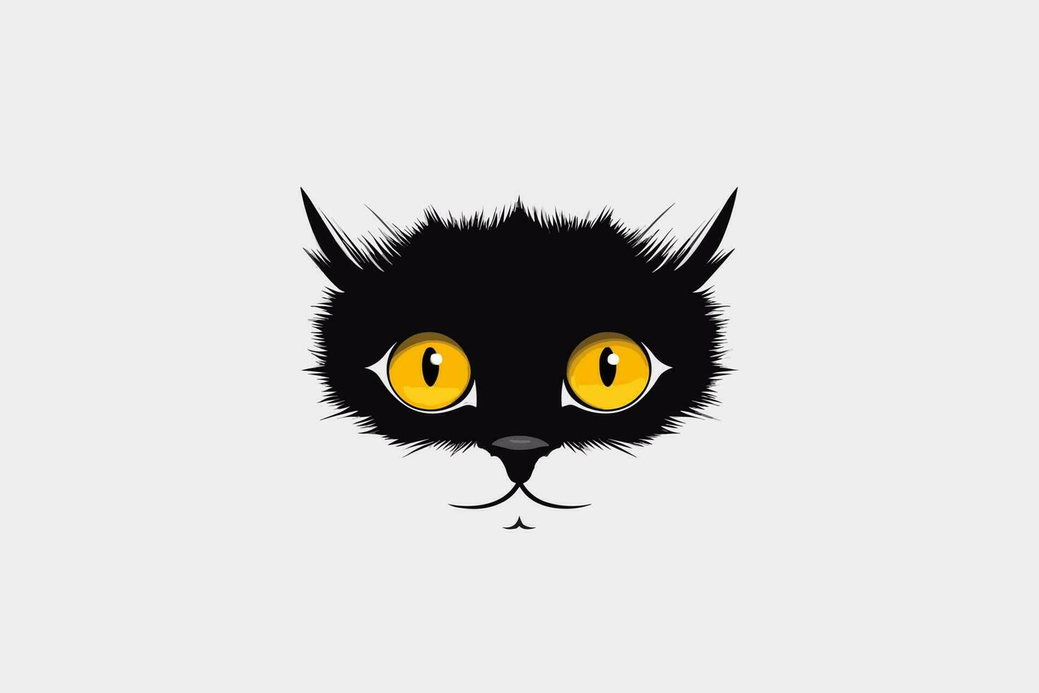 black cat face vector