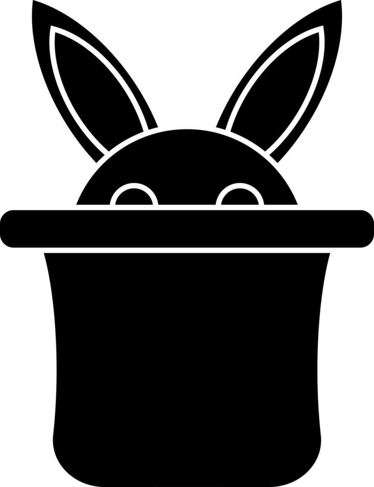 Rabbit in magician hat icon. vector