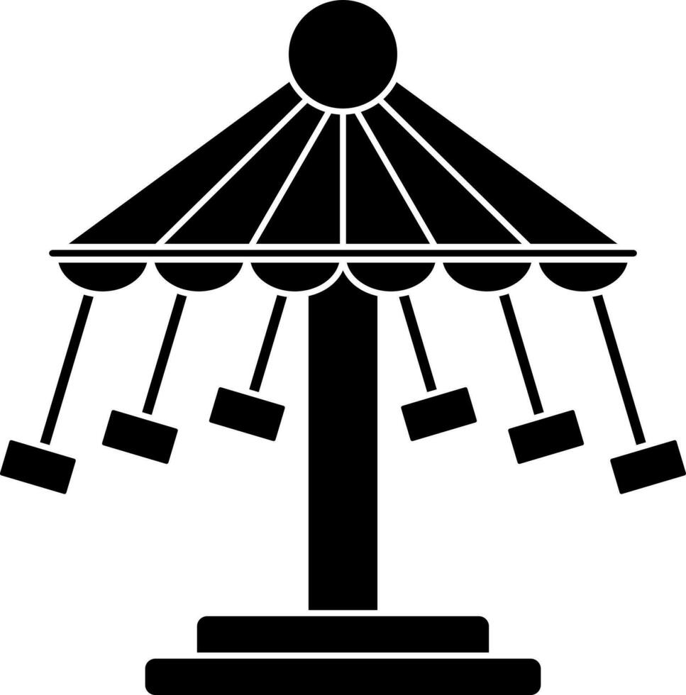 Glyph carousel or merry-go-round icon. vector