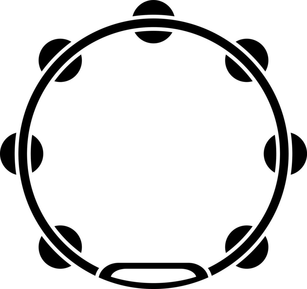 Glyph tambourine icon . vector