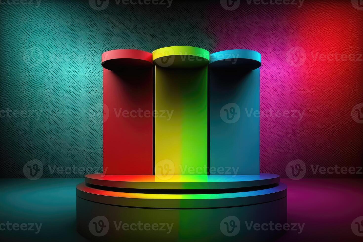 Colored podium background. photo