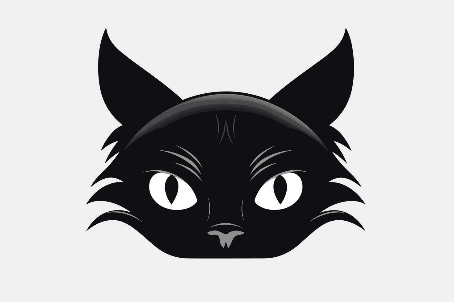 cara de gato con ojos amarillos vector