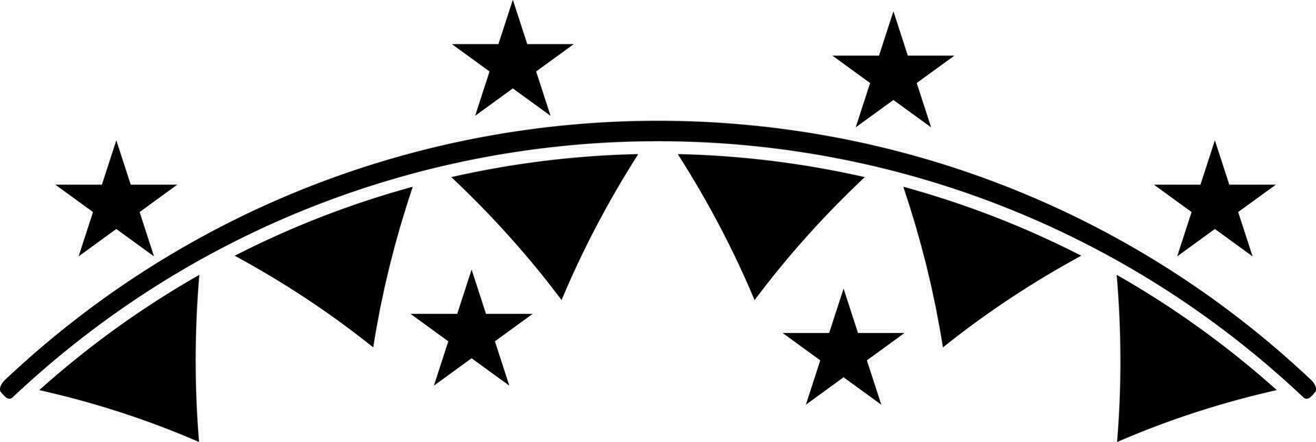 Bunting flags with stars icon. vector