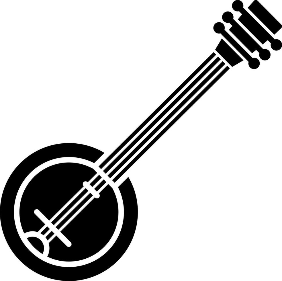 Illustration of banjo flat icon. vector
