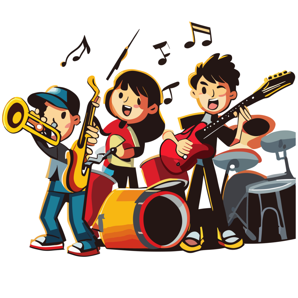 Musik- Band Clip Art transparent Hintergrund png