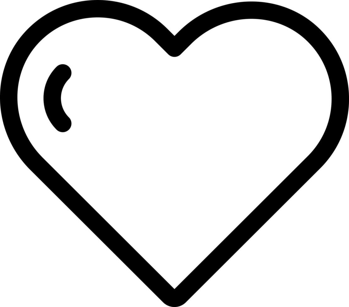 Illustration of favorite or heart icon in line art. vector