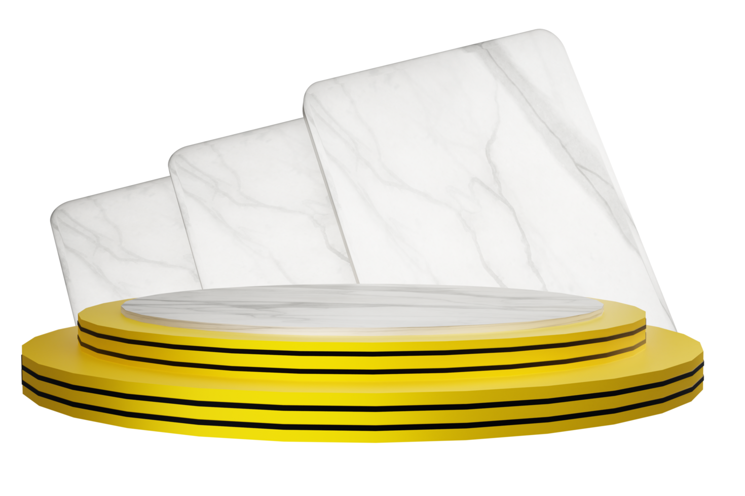 3d rendering podium golden stage png