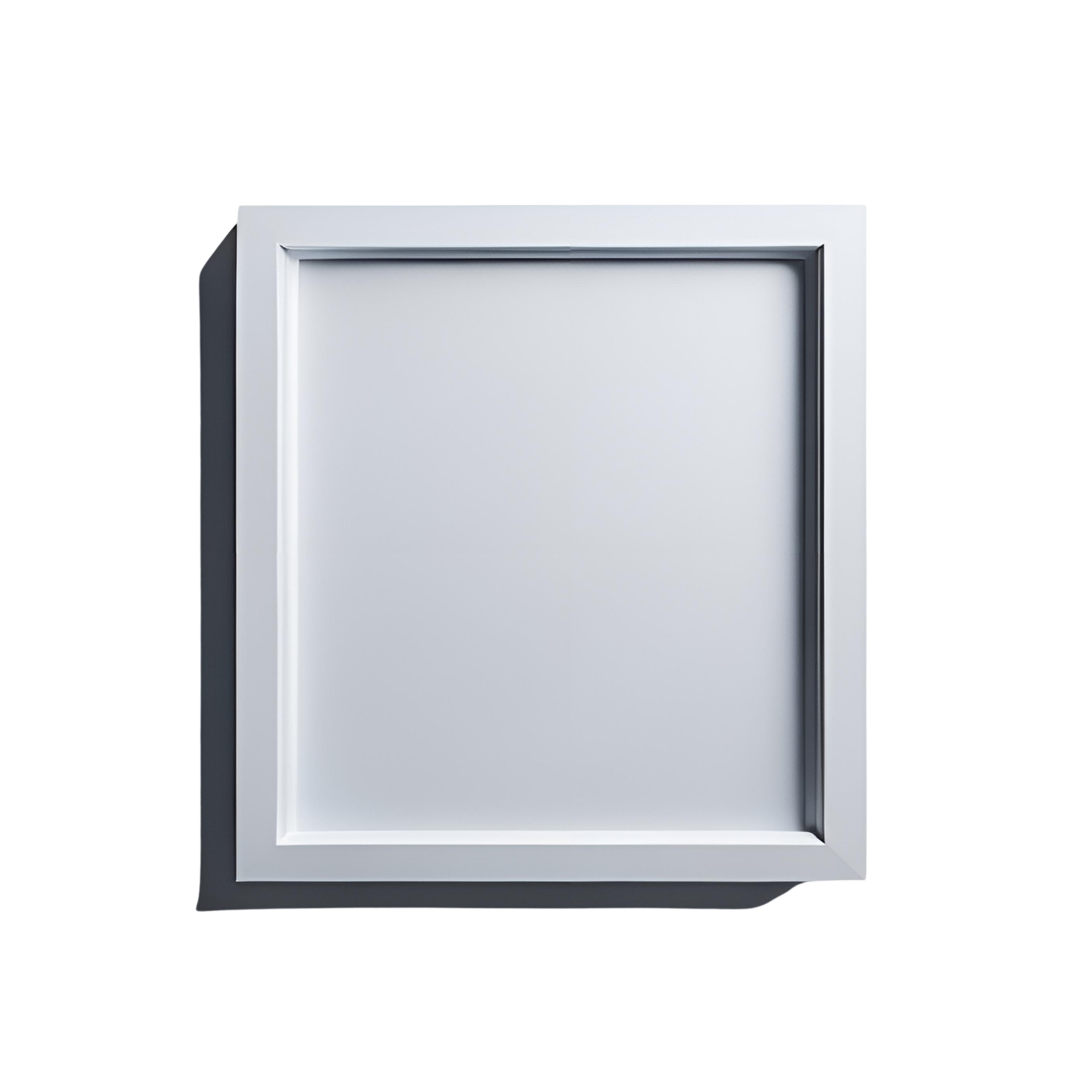 Isolated White Canvas with a Minimalist White Border, White frame