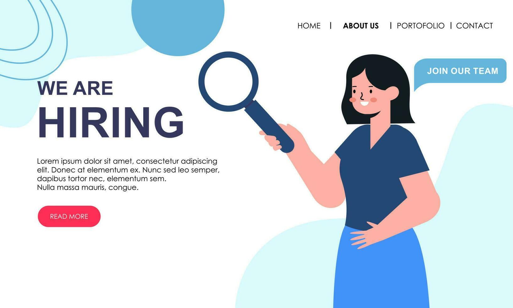 We are hiring landing page vector