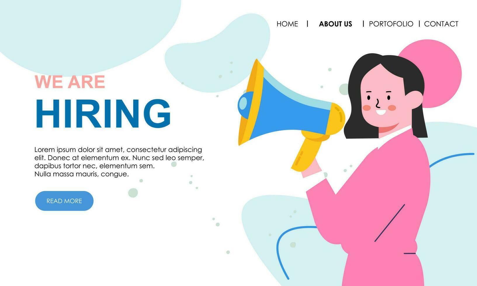 We are hiring landing page vector