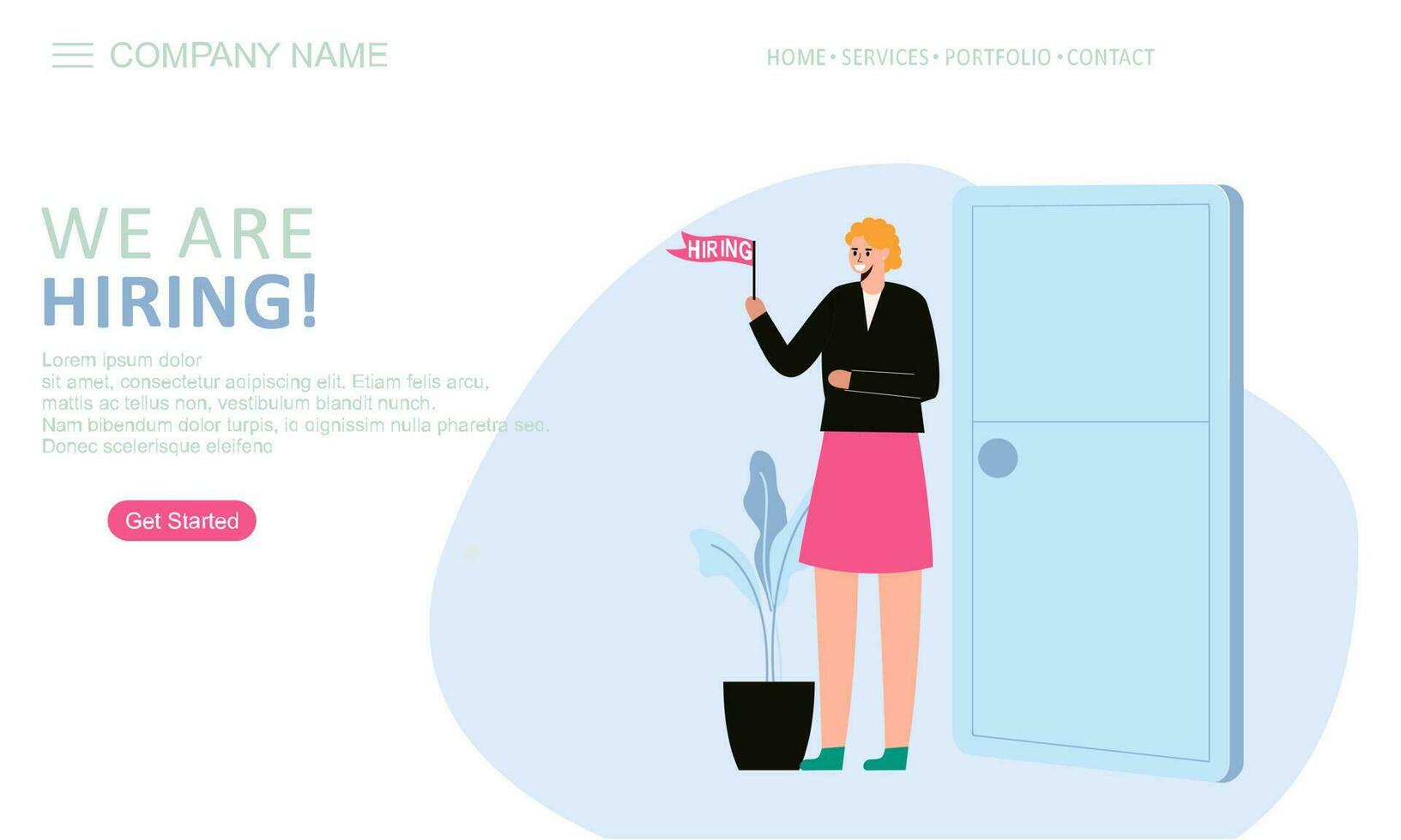 We are hiring landing page vector