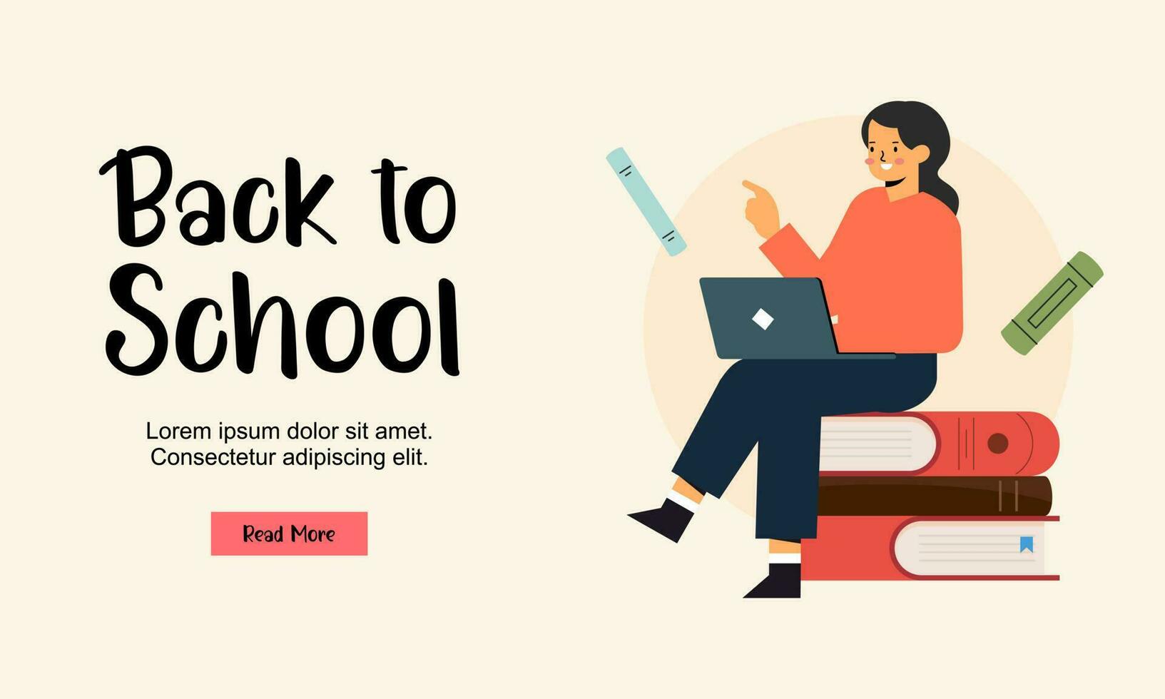 Detailed back to school banner illustration vector