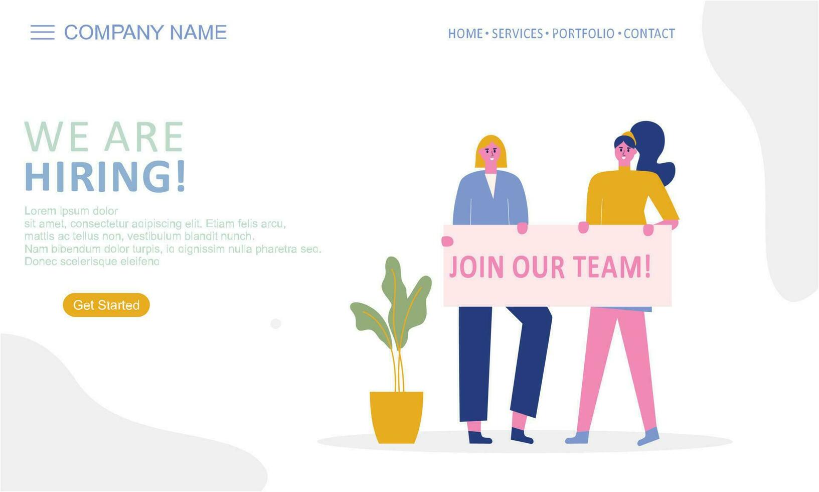 We are hiring landing page vector
