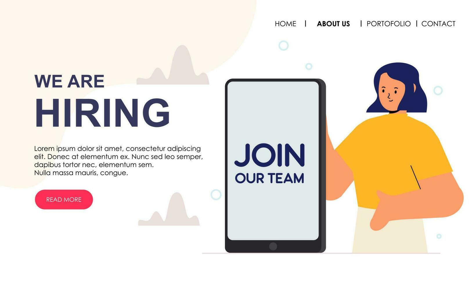 We are hiring landing page vector