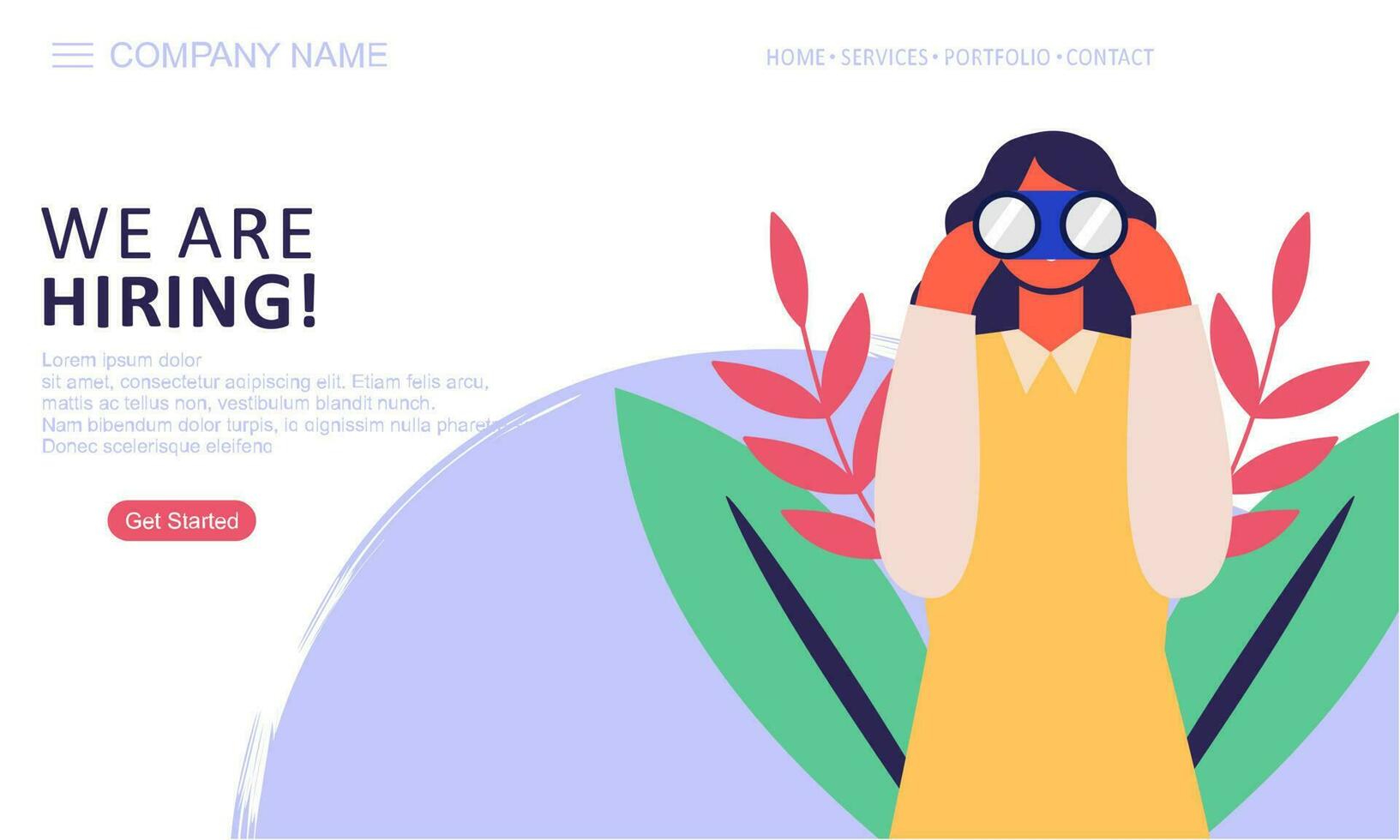 We are hiring landing page vector