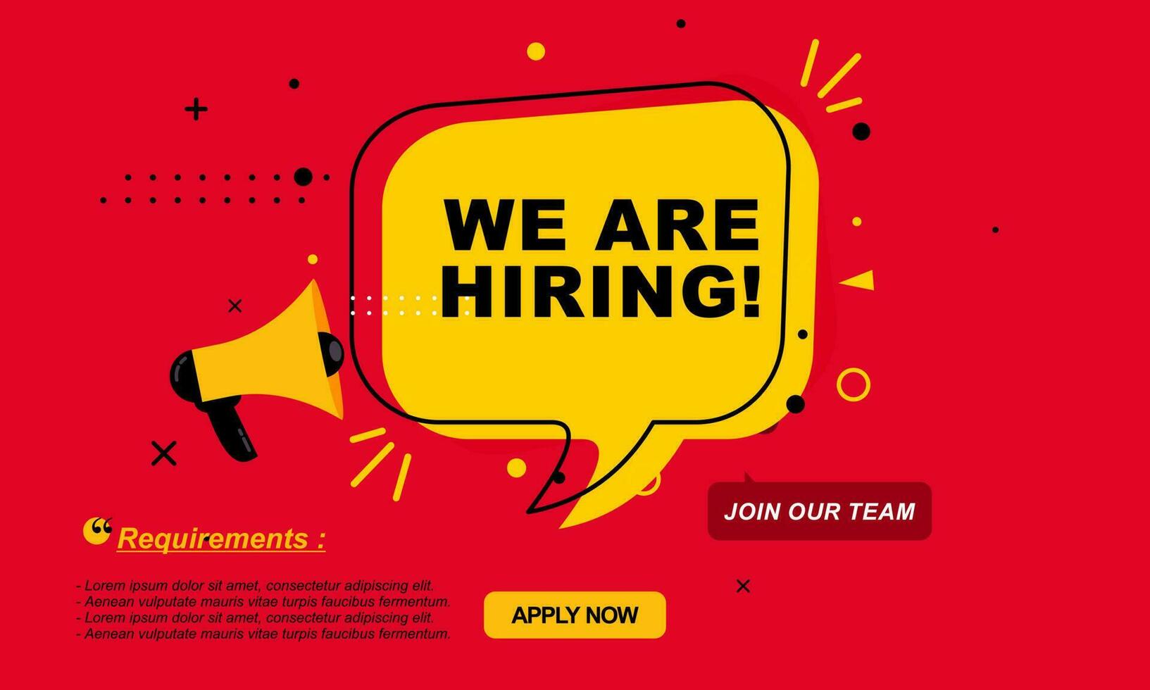 Recruitment advertising template. Digital announcement job vacancies layout. Recruitment Poster, Job hiring poster, social media, banner, flyer. vector