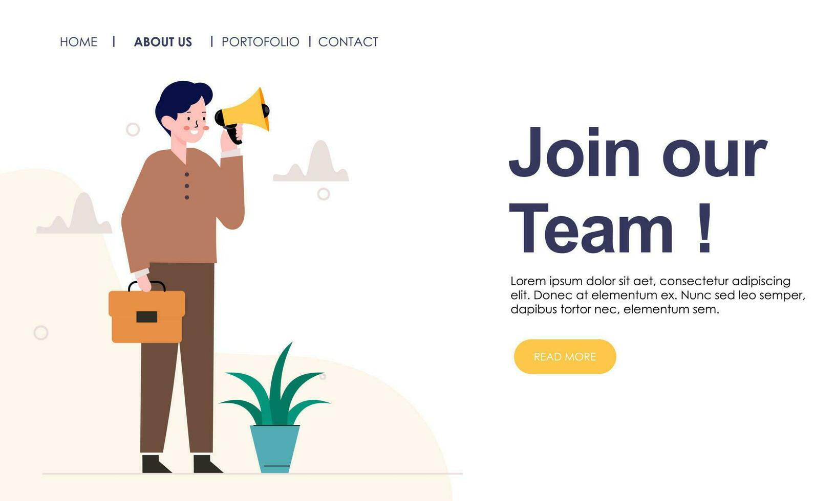 We are hiring landing page vector