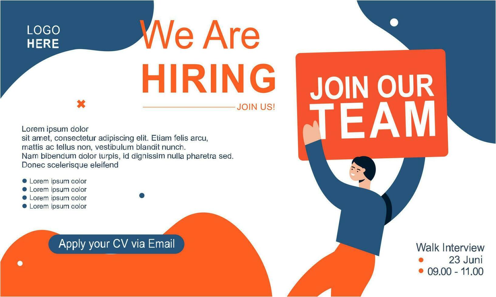 Recruitment advertising template. Digital announcement job vacancies layout. Recruitment Poster, Job hiring poster, social media, banner, flyer. vector