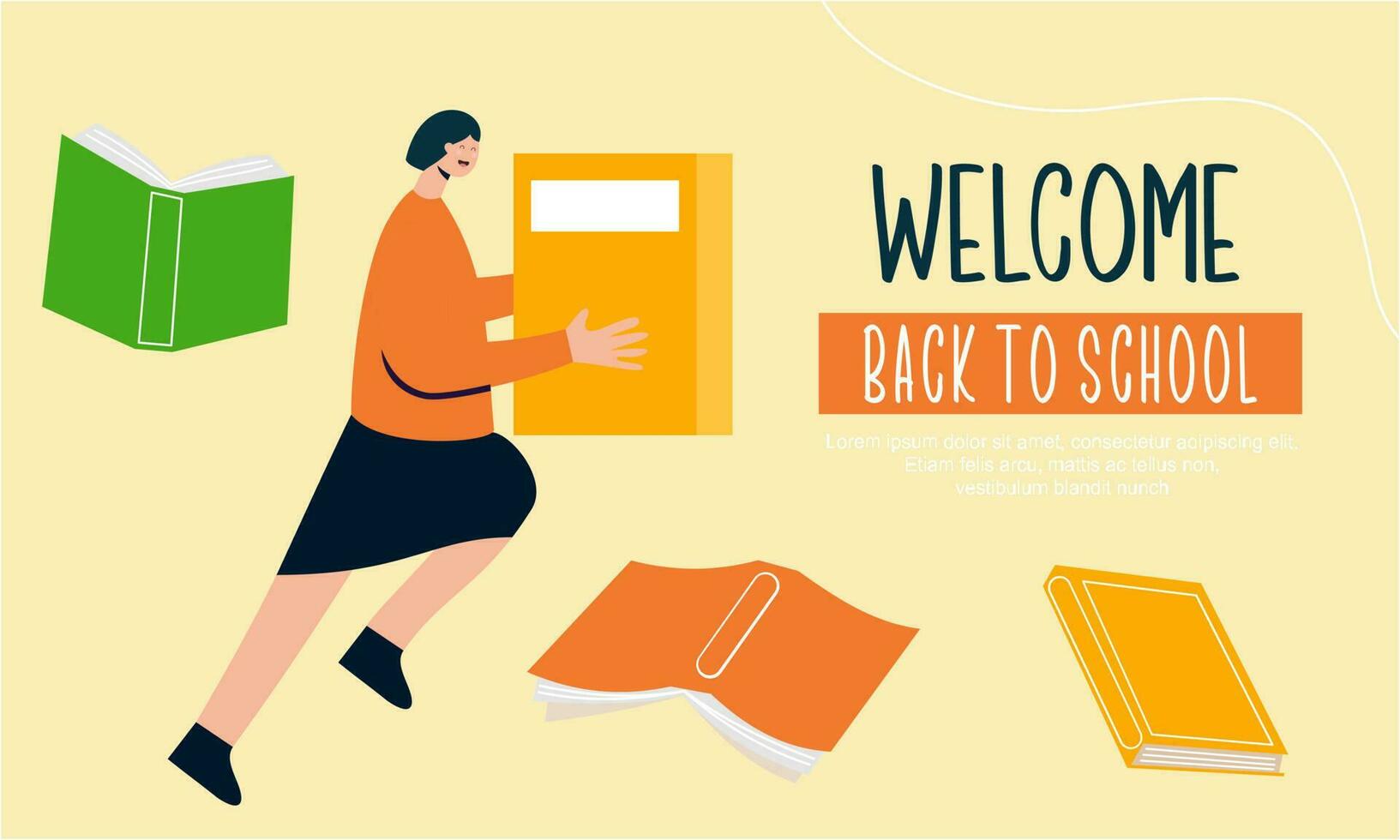 Detailed back to school banner illustration vector