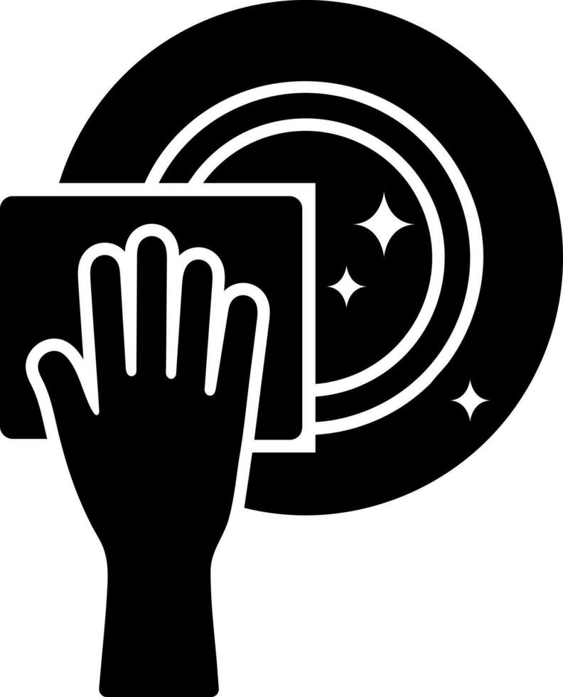 Cleaning dishes icon. vector
