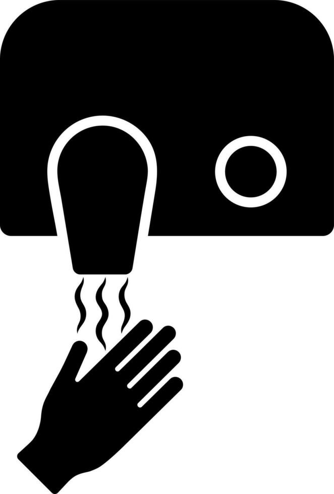 Glyph hand dryer icon. vector