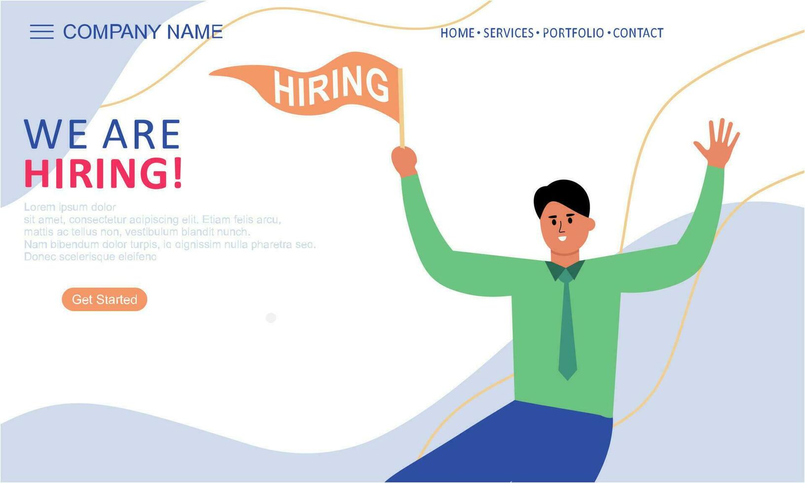 We are hiring landing page vector