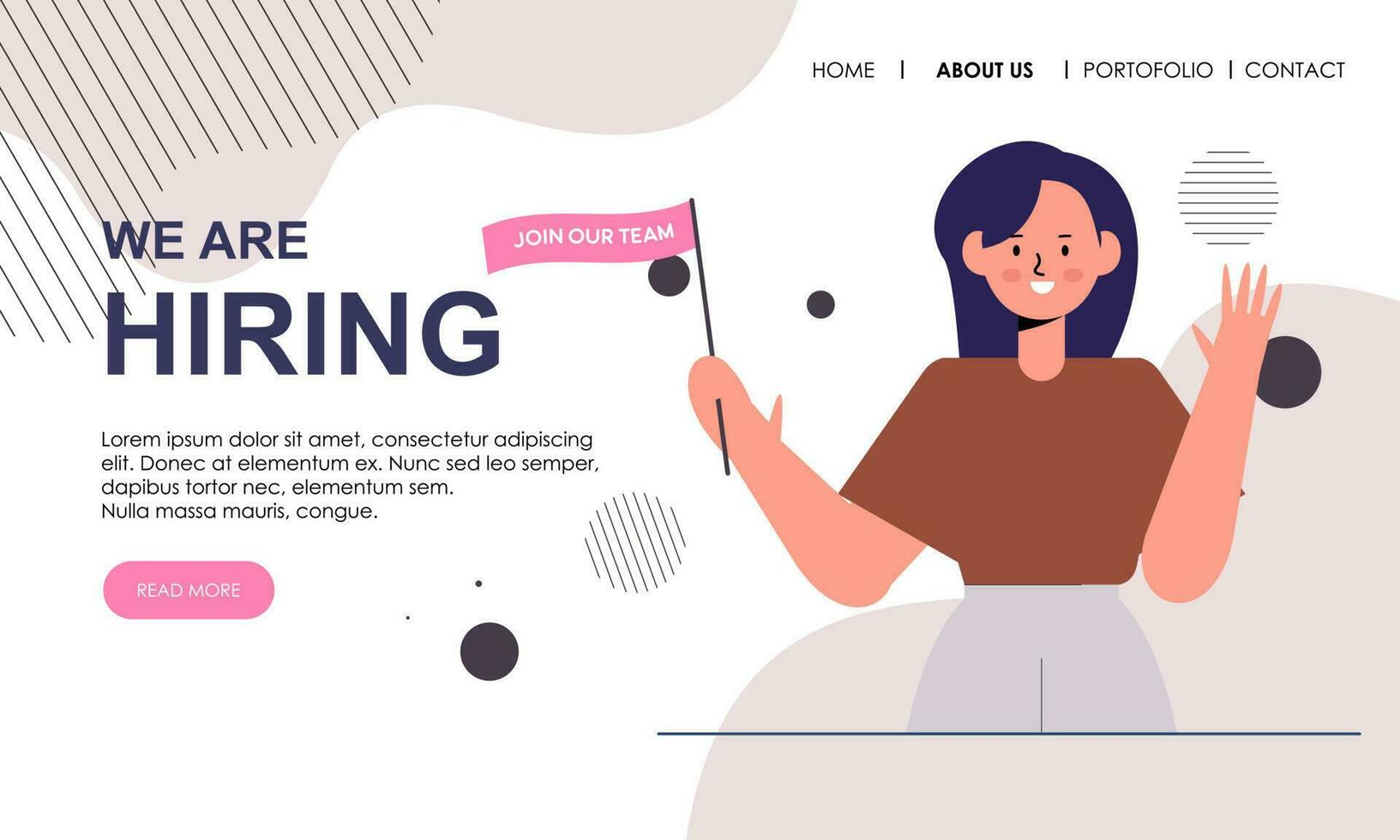 We are hiring landing page vector