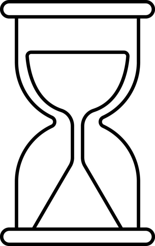Black Thin Line Art Of Sand Clock Icon. vector