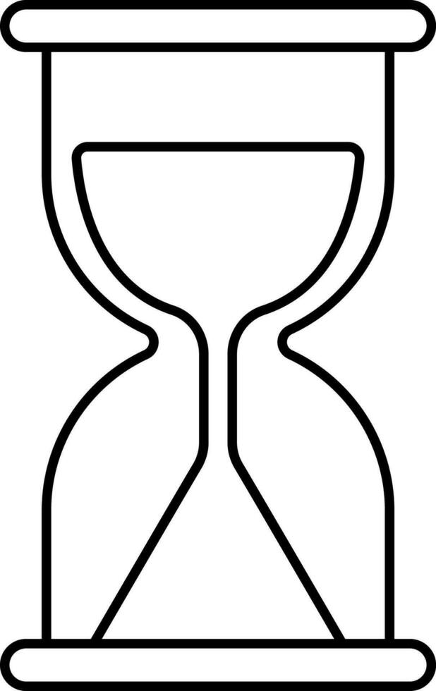 Black Thin Line Art Of Sand Clock Icon. vector